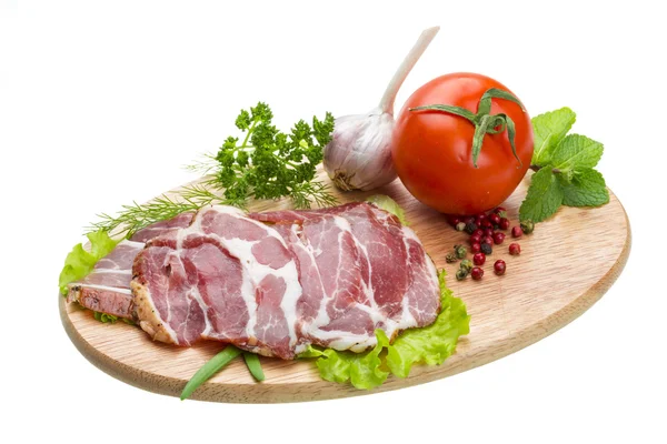 Bacon with vegetables — Stock Photo, Image