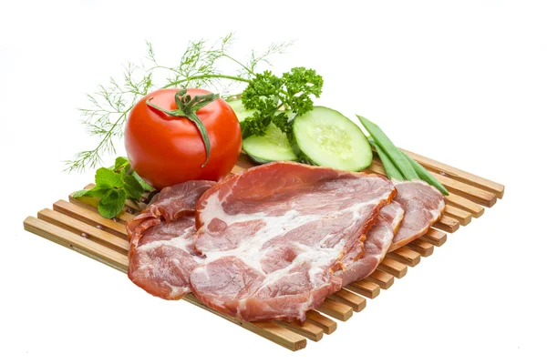 Bacon with vegetables — Stock Photo, Image