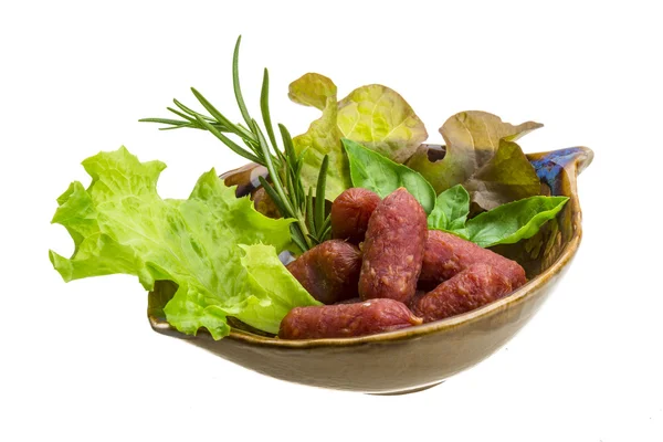 Salami worstjes — Stockfoto