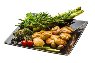 kuşkonmaz, limon, nane ve biberiye ile tarak