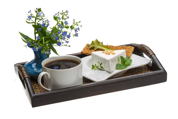 Reggeli kávé, és sajttal — Stock Fotó