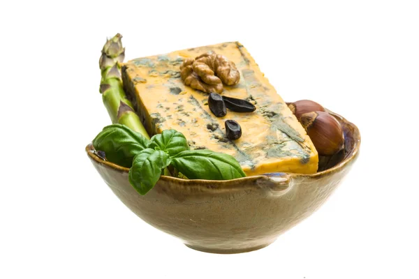 Formaggio d'oro con stampo — Foto Stock