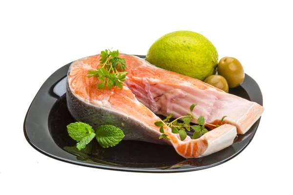 Raw Salmon steak — Stock Photo, Image