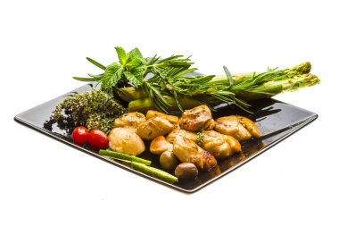 kuşkonmaz, limon, nane ve biberiye ile tarak