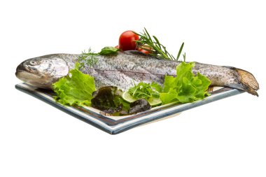 taze çiğ Gökkuşağı alabalığı