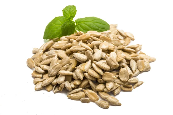Sunflower seeds with mint — Stock Photo, Image