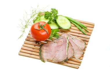 Olgun taze sebze jambon