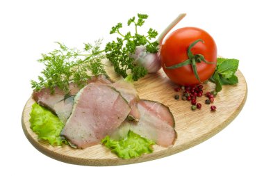 Olgun taze sebze jambon