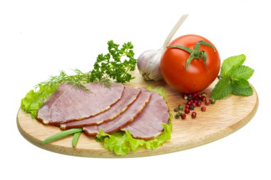 Olgun taze sebze jambon