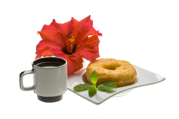 Snídaně s kávou a pečivo — Stock fotografie