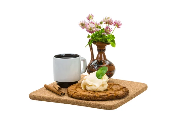 Завтрак Вирх кофе и печенье — стоковое фото