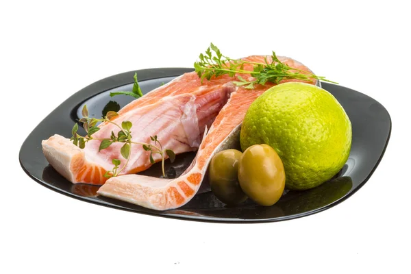 Raw Salmon steak — Stock Photo, Image