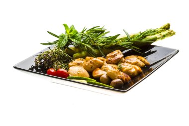 kuşkonmaz, limon, nane ve biberiye ile tarak