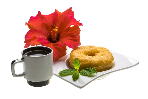 Colazione con caffè e pasticceria — Foto Stock