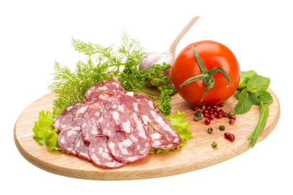 Färsk mogen salami — Stockfoto