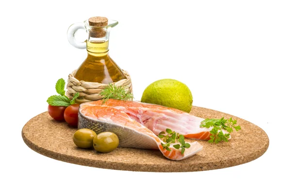 Raw Salmon steak — Stock Image Raw Salmon steak Royalty Free Stock Images