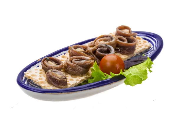 Sardellen-Snack — Stockfoto