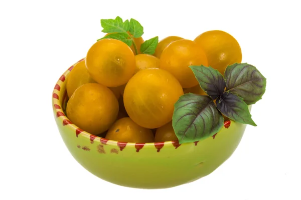 Tomate cereja amarelo brilhante — Fotografia de Stock