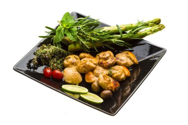 kuşkonmaz, limon, nane ve biberiye ile tarak