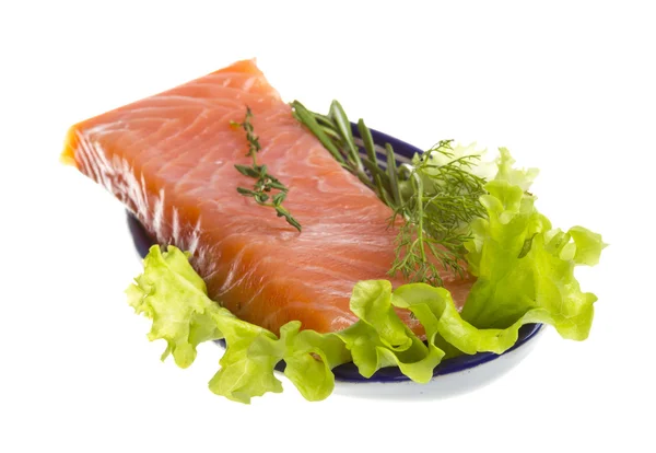 Salmon fillet garnished — Stock Photo, Image