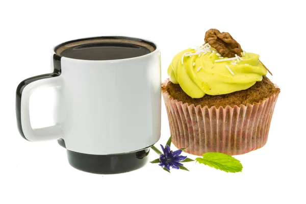 Cupcake och kaffe — Stockfoto
