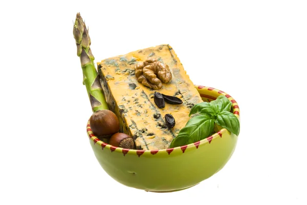 Formaggio d'oro con stampo — Foto Stock