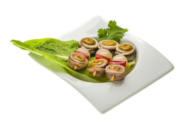 Anchovy rolls — Stock Photo, Image