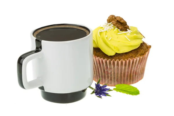Cupcake en koffie — Stockfoto
