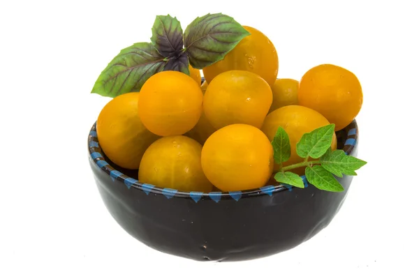Gele heldere cherry tomaat — Stockfoto