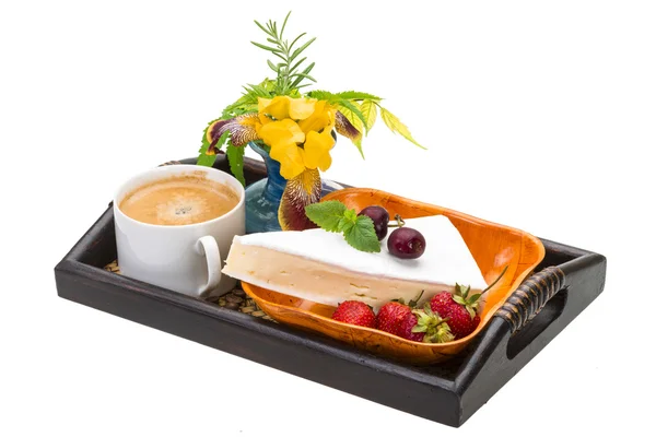 Breakfast wirh coffee and cheese — Stock Photo, Image