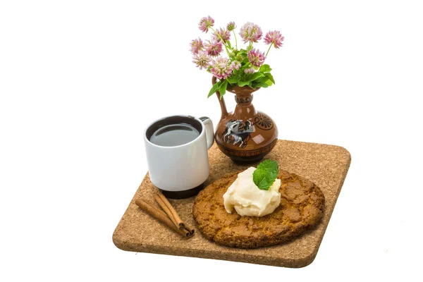 Reggeli wirh kávé és a cookie-k — Stock Fotó