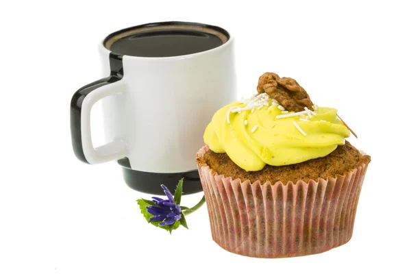 Cupcake och kaffe — Stockfoto
