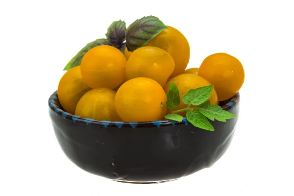 Gele heldere cherry tomaat — Stockfoto