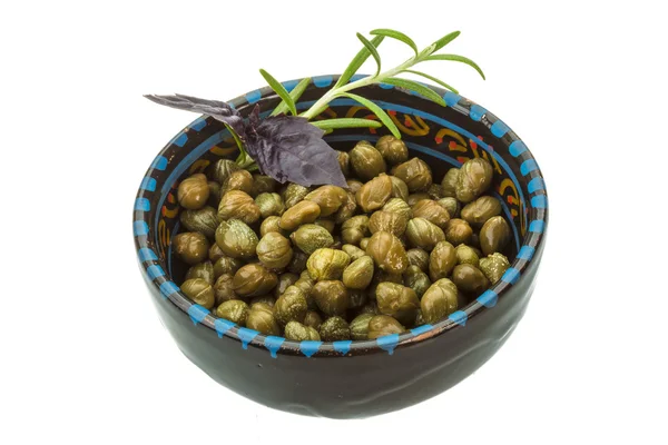 Capers in the bowl — Stock Photo, Image