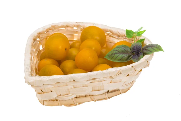 Gelbe helle Kirschtomate — Stockfoto