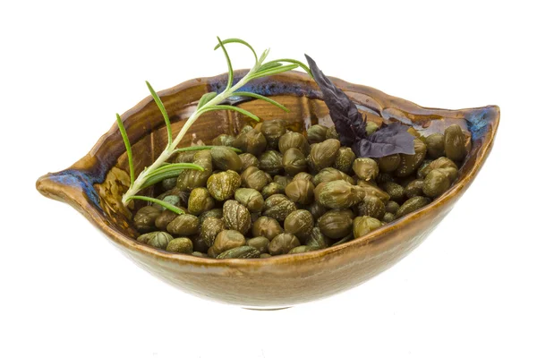 Capers in the bowl — Stock Photo, Image