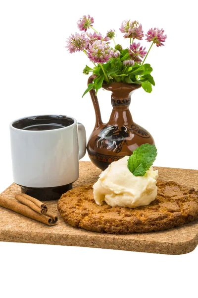 Breakfast wirh coffee and cookie — Stock Photo, Image