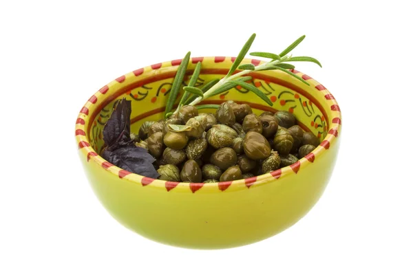 Capers in the bowl — Stock Photo, Image