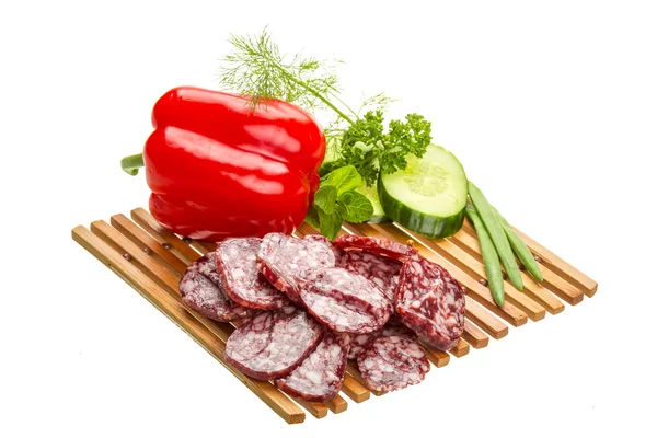 Fresh ripe salami — Stock Photo, Image