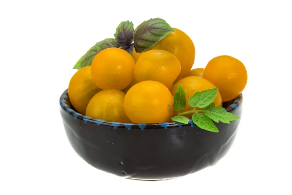 Tomate cereja amarelo brilhante — Fotografia de Stock