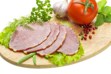 Olgun taze sebze jambon