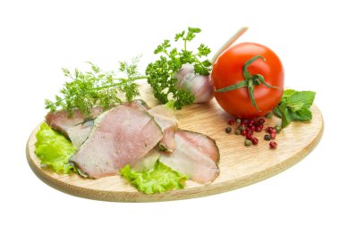 Olgun taze sebze jambon