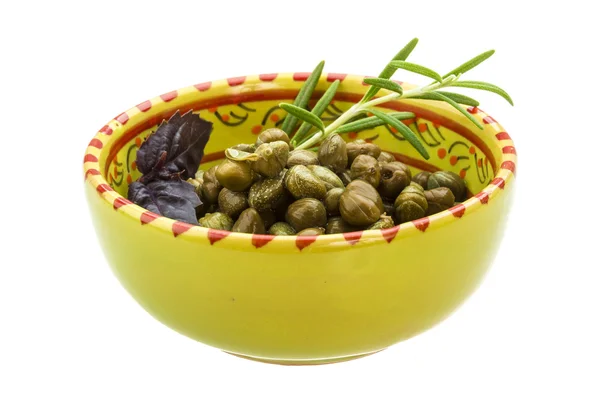 Capers in the bowl — Stock Photo, Image