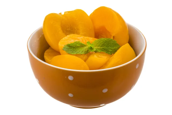 Marinated peaches with mint — Stock Photo, Image