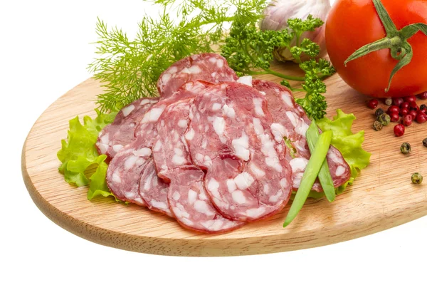 Fresh ripe salami — Stock Photo, Image