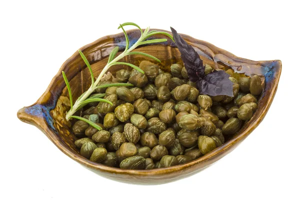 Capers in the bowl — Stock Photo, Image