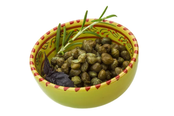 Capers in the bowl — Stock Photo, Image