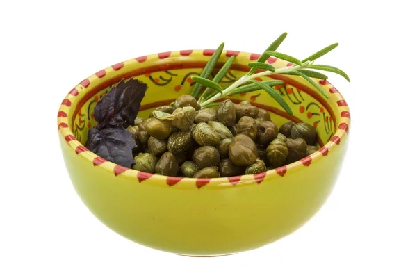 Capers in the bowl — Stock Photo, Image