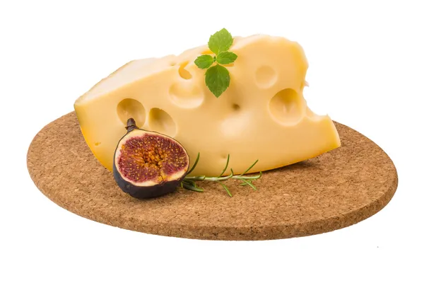 Маасдамський сир з інжиром — стокове фото