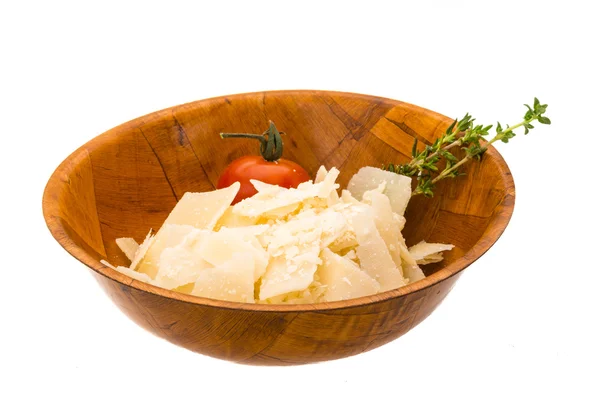 Пармезанський сир ізольований білий — стокове фото